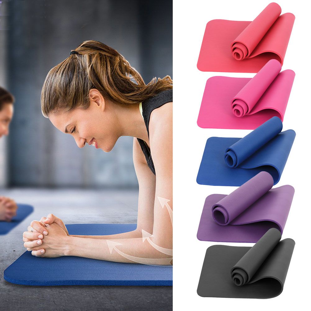 Yoga Mat For Pilates Gym Exercise Carry Strap 15mm Thick Nbr