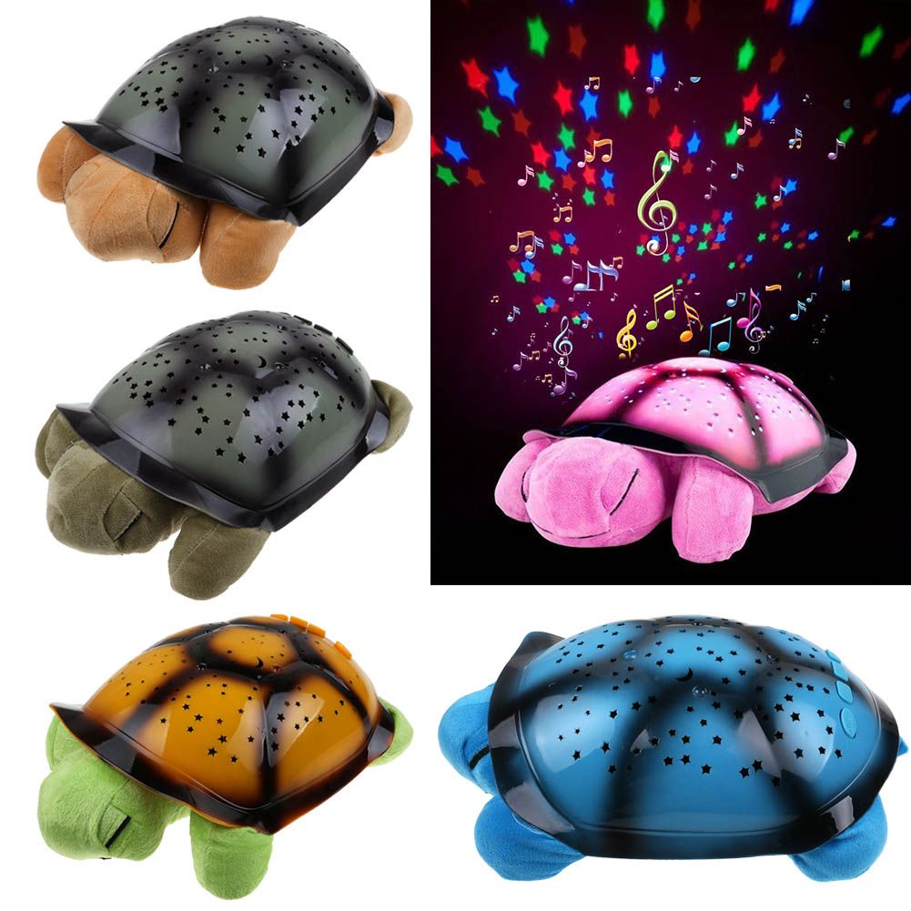 Turtle Night Light Star Sky Projection Lamp Musical Led Baby