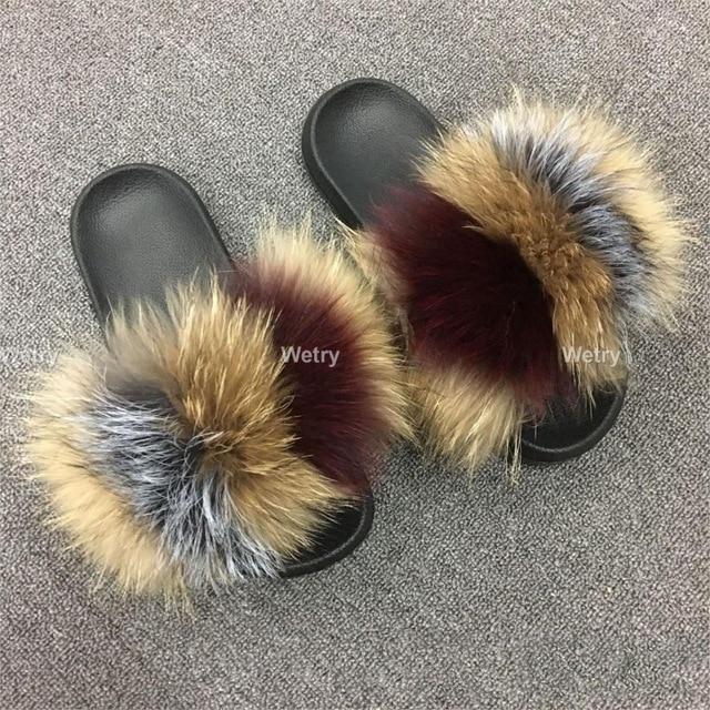 real fox fur slides