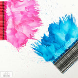 Pink and Blue crayon melt art design