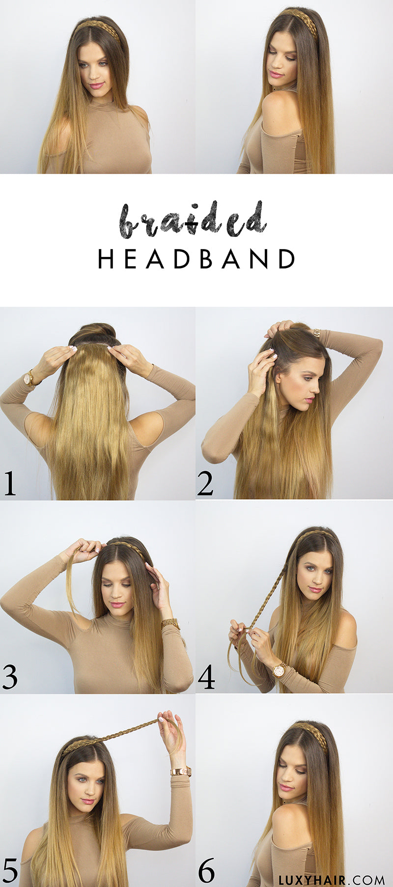 heatless hairstyle for back to school braided headband luxy hair