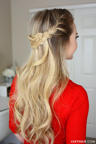 How to: French Braid Crown with Luxy Hair