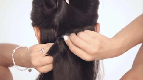 Image result for clip in hair extensions gif