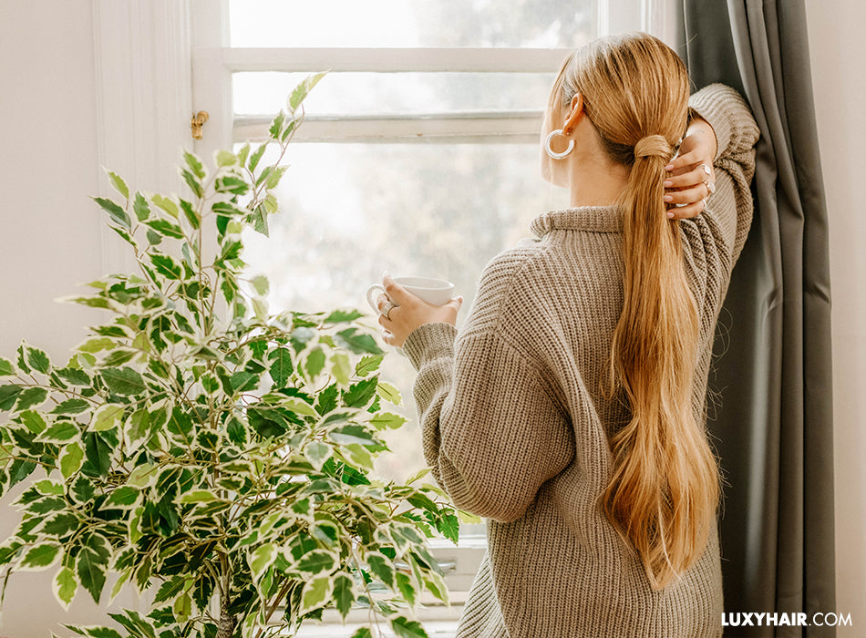 Low ponytail with extensions