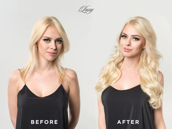before after luxy hair extensions