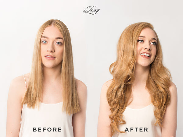 before after clip in luxy hair extensions