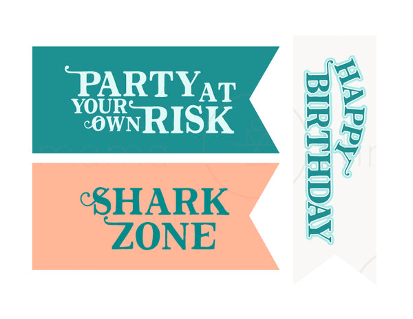 shark birthday printables