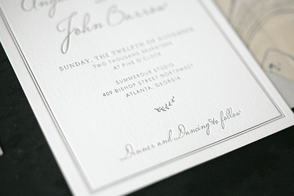 Letterpress Wedding Invitation