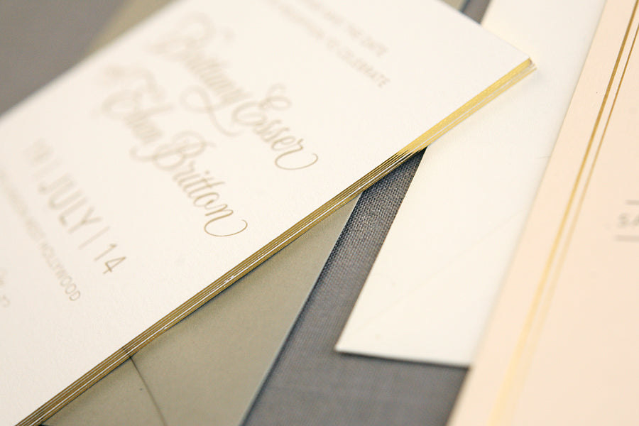 Save the Dates with Gilded Edges