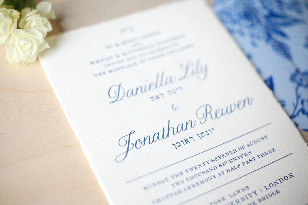 Letterpress Wedding Invitations on Handmade Paper