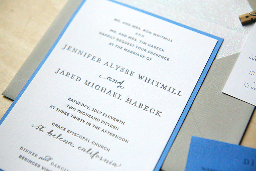 Modern Letterpress Wedding Invitations