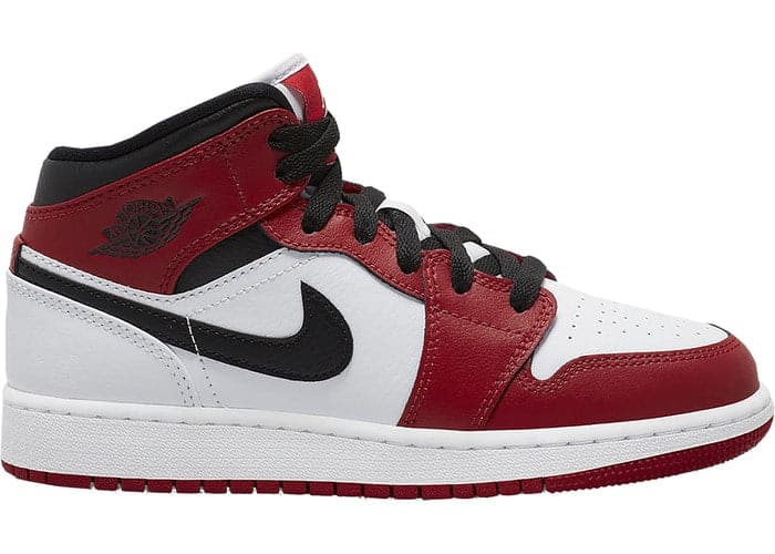 air jordan 1 mid gs chicago white toe