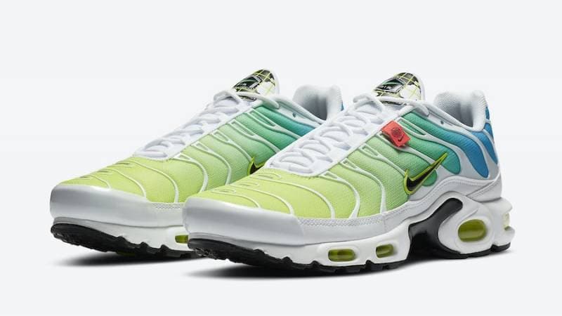 nike tn white and green