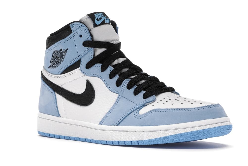 high top jordans blue and white