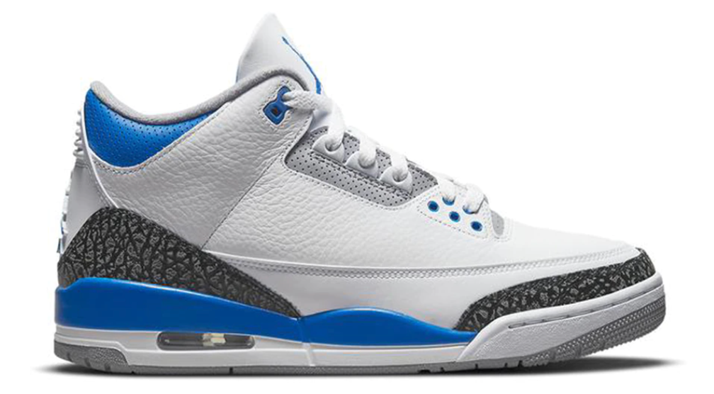 black and blue jordan 3s