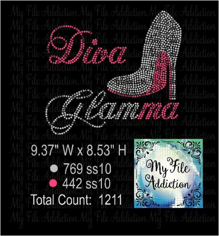 My File Addiction Diva Glamma Rhinestone Digital Download File