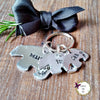 Sparkle and Dot Hand Stamped Keyring