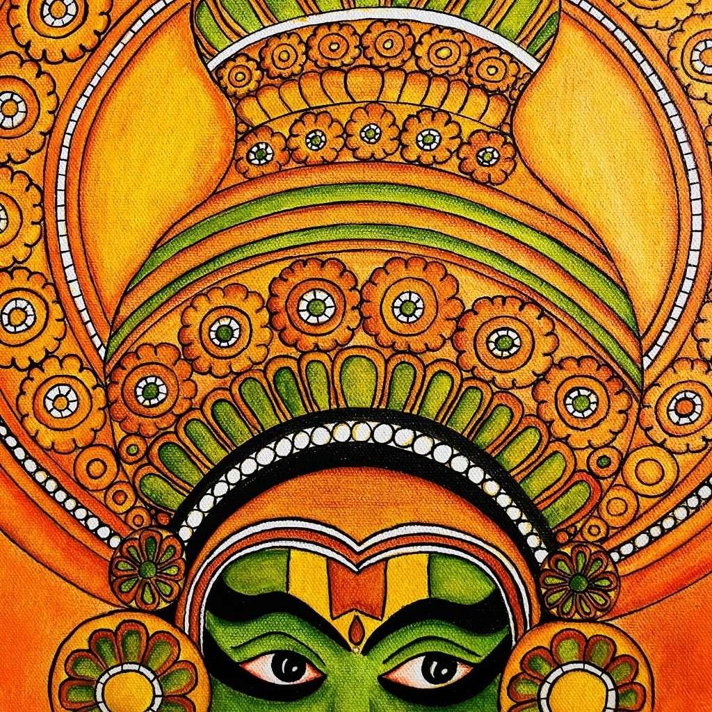 Kathakali Kerala Mural | Acrylic painting| Artezaar.com Art ...