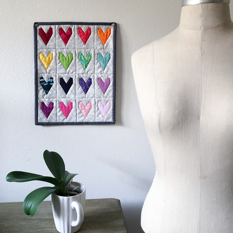Work of heart mini quilt free pattern