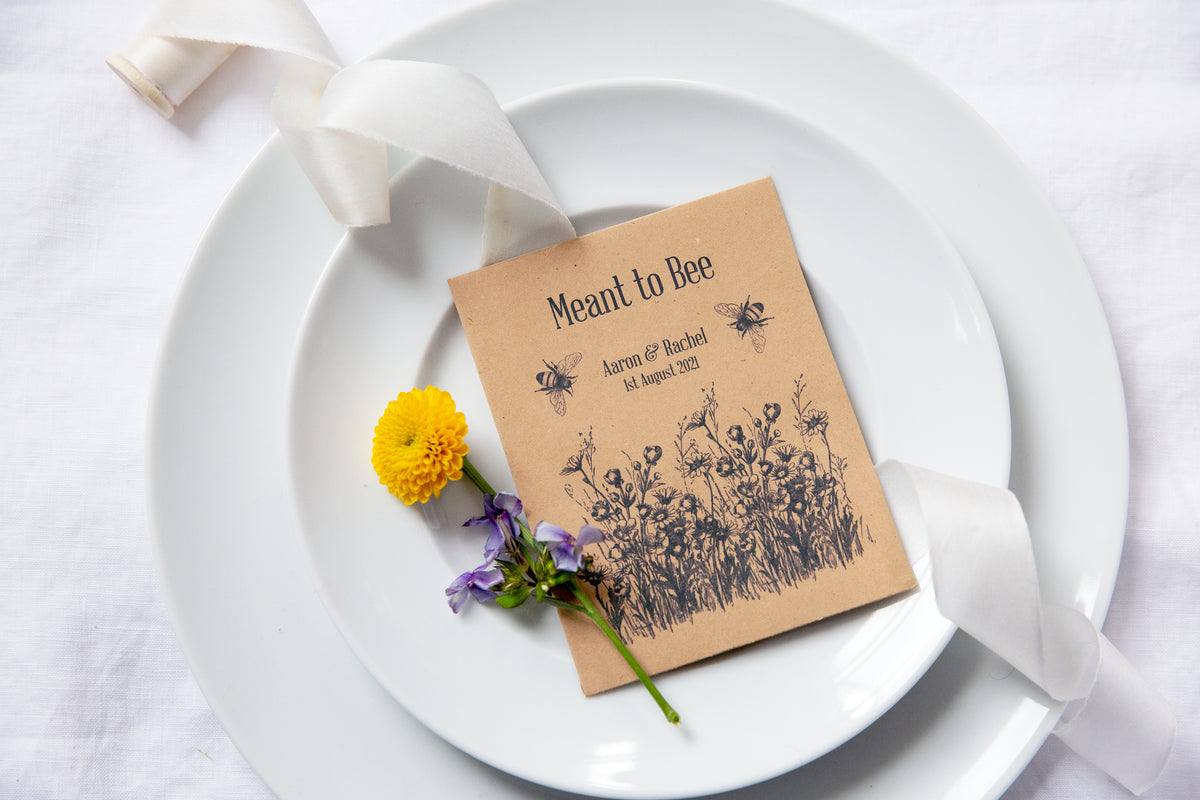 Meant to Bee Wildflower Seed Packet Favours – Wedding in a Teacup