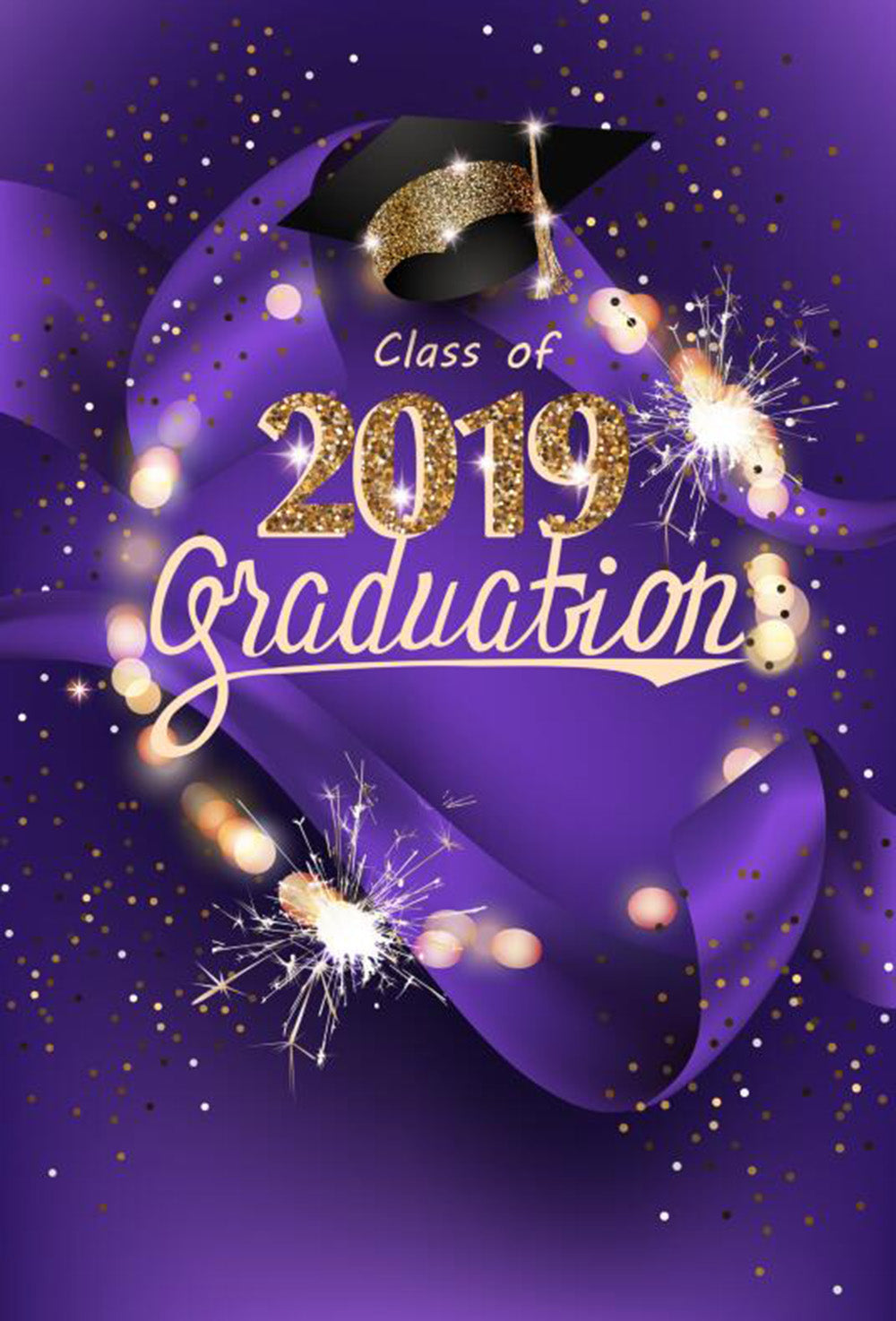 custom school photo booth props purple 2019 graduation photo backdrop