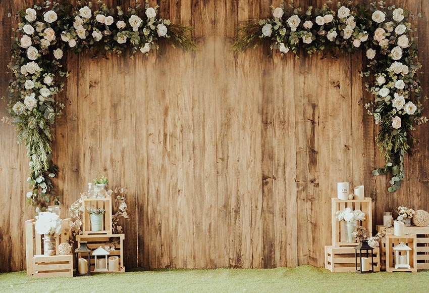 Wood Floor Photography Background Flowers Wedding Bridal Decor Backdro