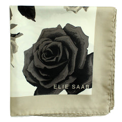 Elie Saab Scarf Cream Black Roses