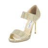 Jimmy Choo Glitter Gold Lamé Alana Sandal, Size 37 (New with Tags)