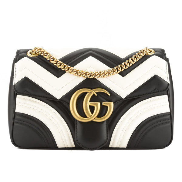 Gucci Black and White Leather GG 