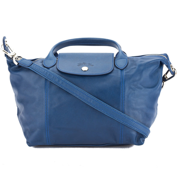 longchamp blue leather bag
