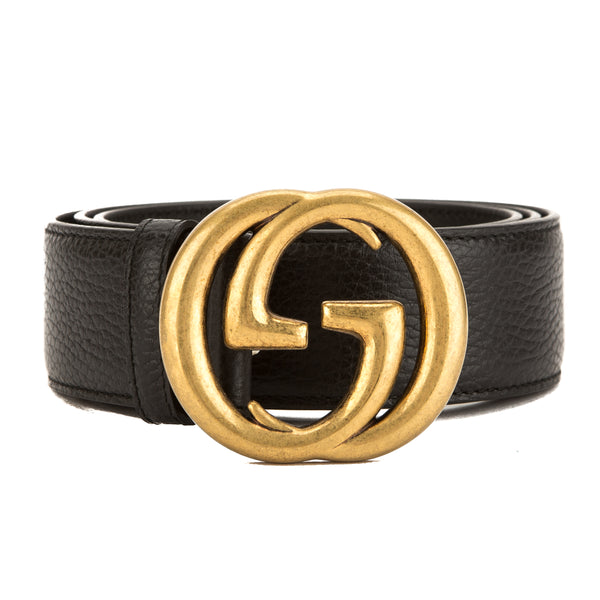 Gucci Black Leather Belt with 