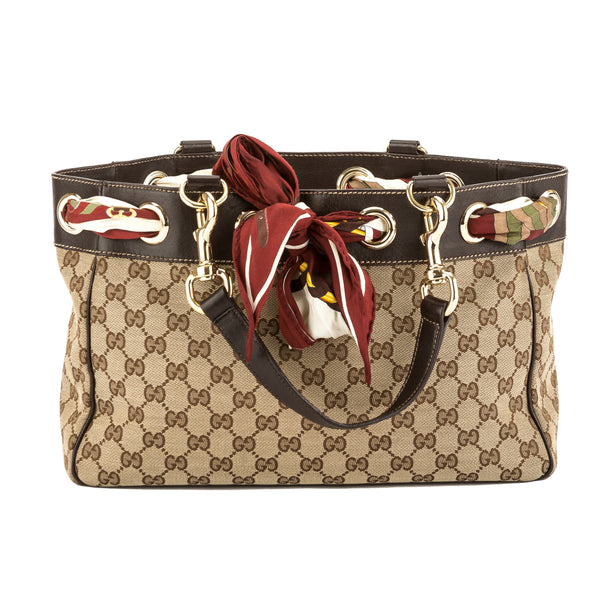 gucci bag with scarf