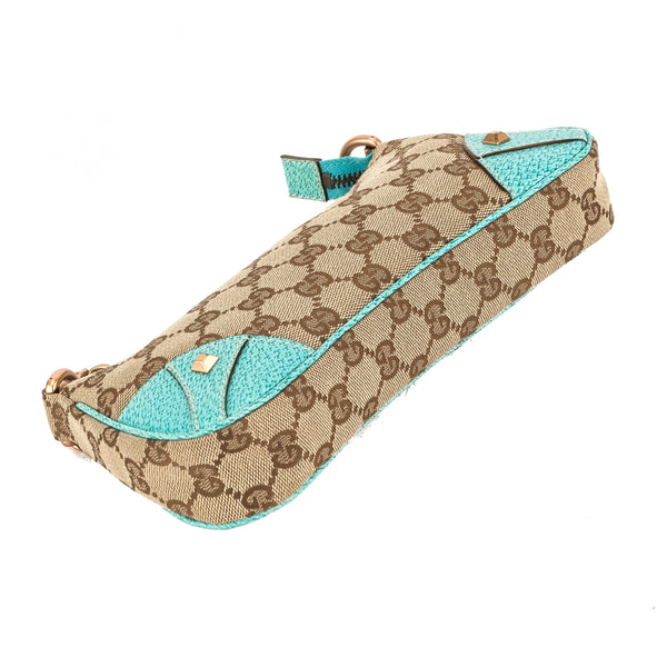 Gucci Turquoise Leather Monogram Canvas Guccisima Chain Bag (Pre Owned – LuxeDH