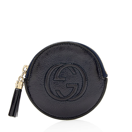 Gucci Patent Leather Soho Round Coin Purse – LuxeDH