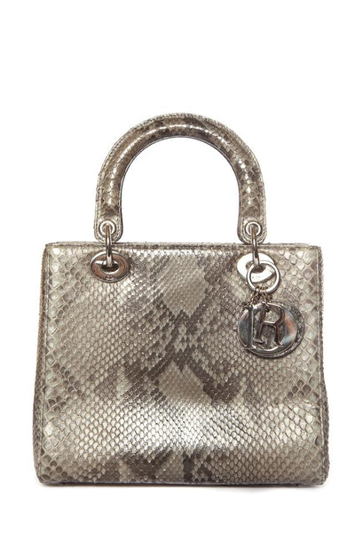 grey snakeskin handbag