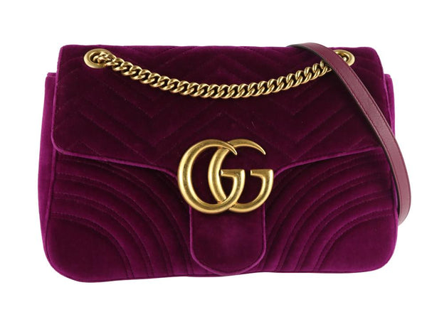 gucci velvet bag purple