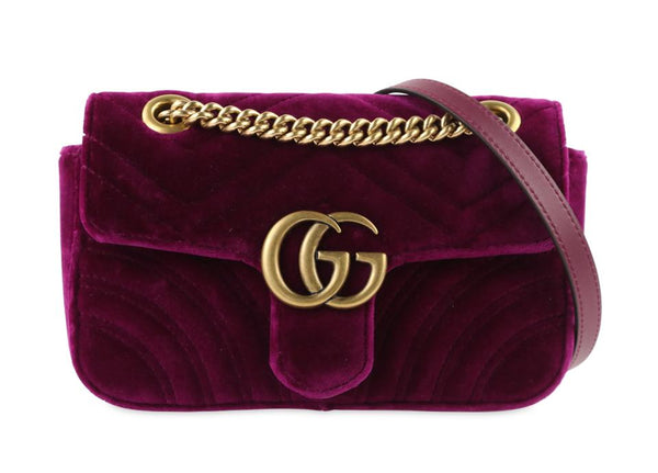 gucci velvet bag purple