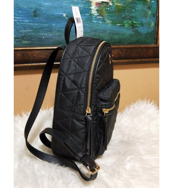 kate spade black small bradley wilson road quilted backpack