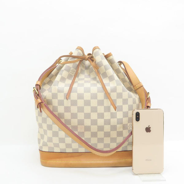 Louis Vuitton Noé Gm White Damier Azur Canvas Shoulder Bag – LuxeDH