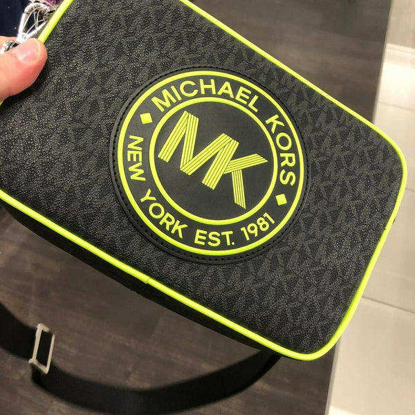 michael kors black and neon purse