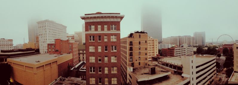 Atlanta Ferris Wheel Morning Fog