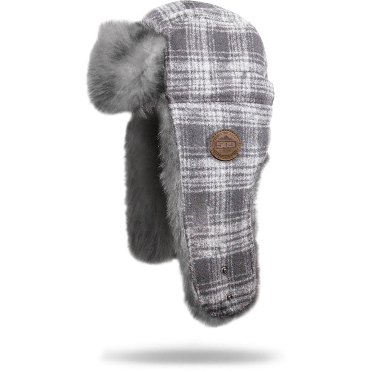 plaid fur hat