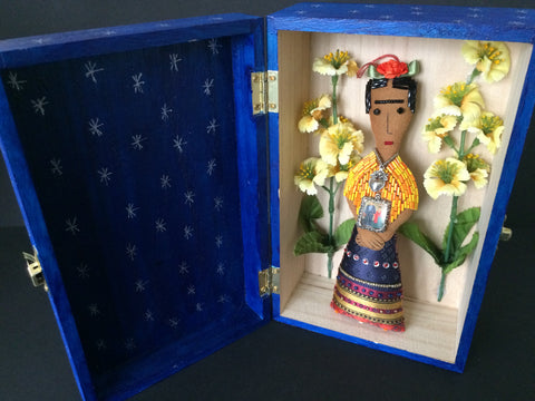 Picture of Frida Kahlo Shrine Box with Yellow Flowers by Snapdragon