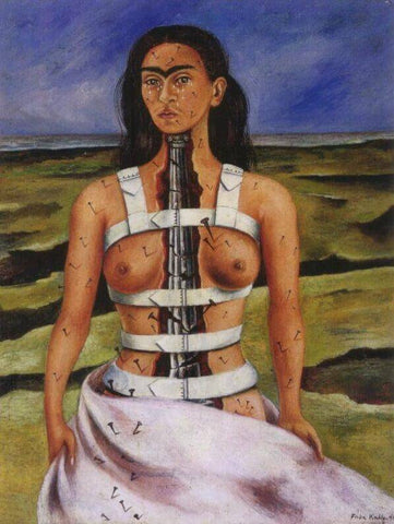 Actual Painting of Frida Kahlo's "Broken Column," 1944