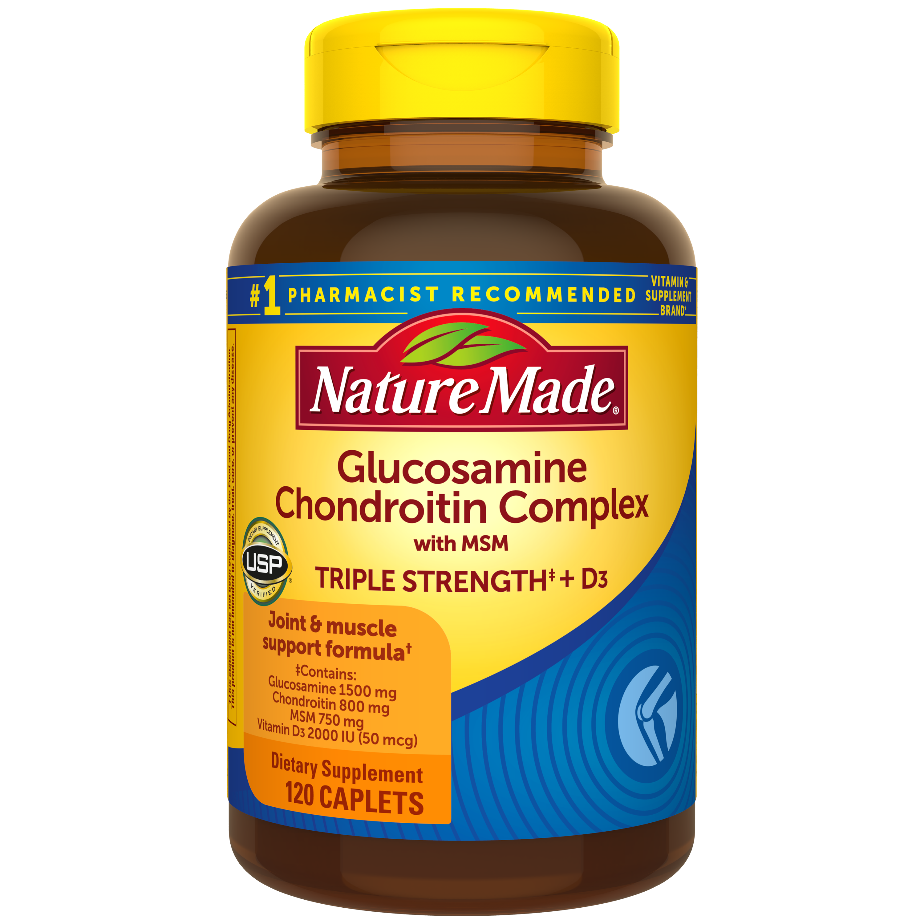 Inconsistent Donder klif Glucosamine Chondroitin Complex with MSM Triple Strength‡ + Vitamin D3 |  Nature Made®