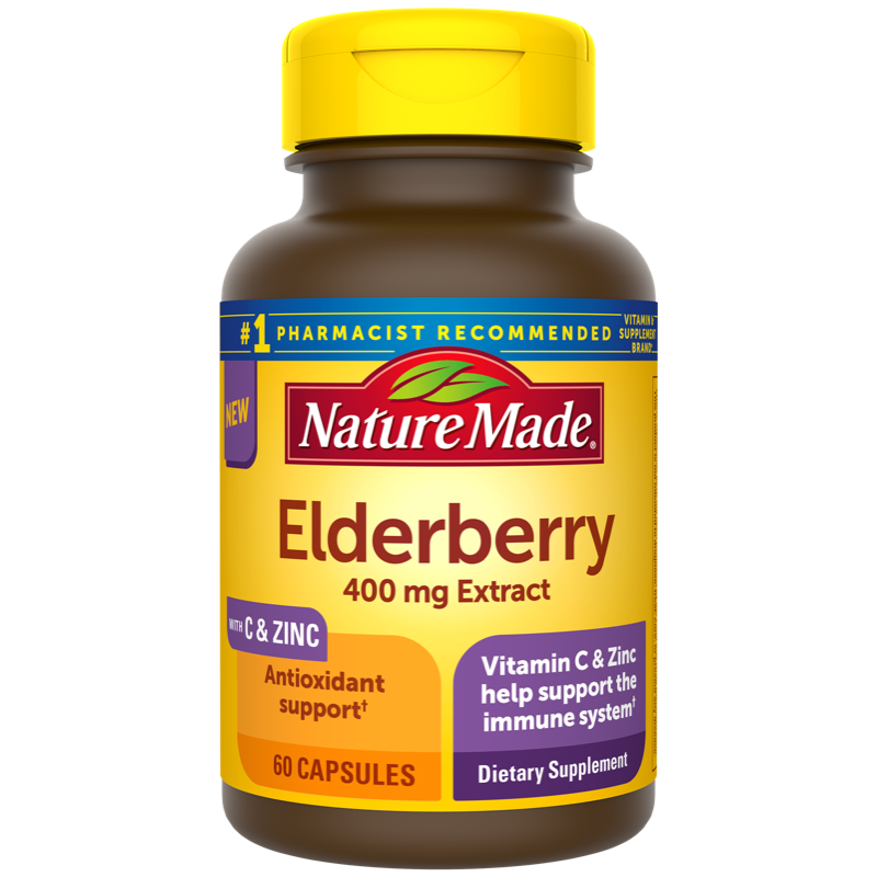 Port vernieuwen Vergelijken Elderberry Capsules with Vitamin C and Zinc | Nature Made | Nature Made®