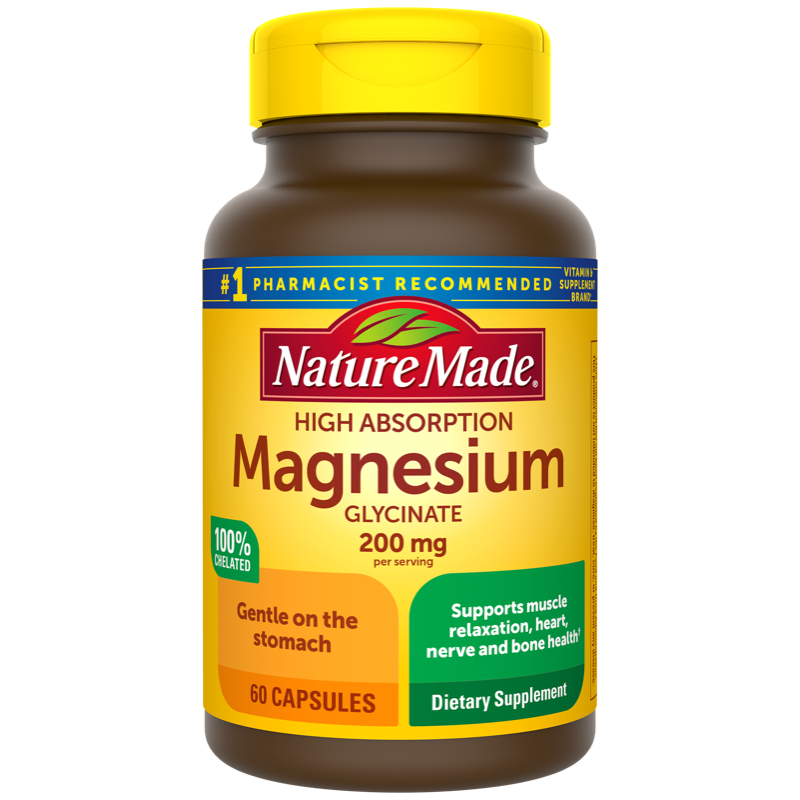 lancering opwinding ethiek High Absorption Magnesium Glycinate 200 mg Capsules | Nature Made | Nature  Made®