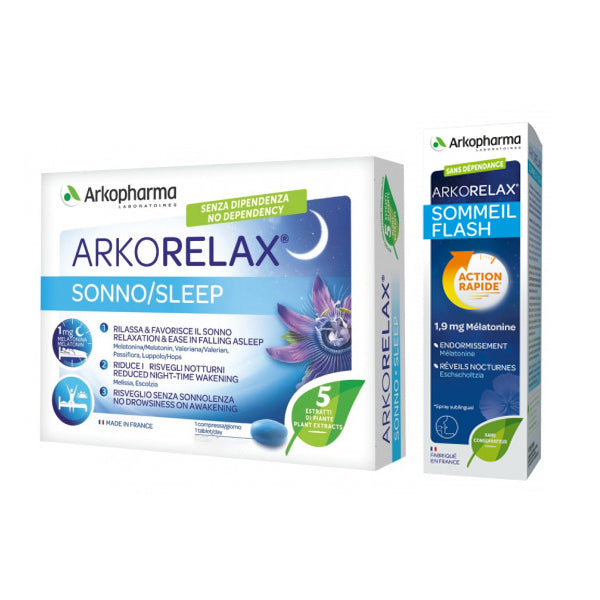 arkorelax sonno compresse arkorelax sonno flash spray farmyshop