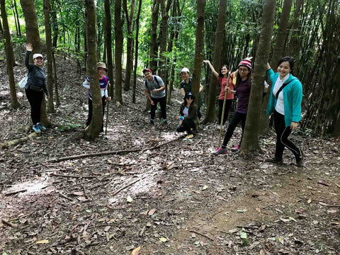 Group of participants pose with trees as we walked through Mount Paliparan Rizal