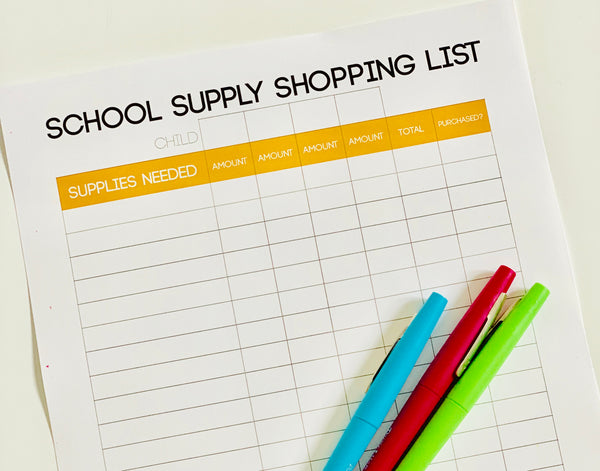 Back to School Supply Organization